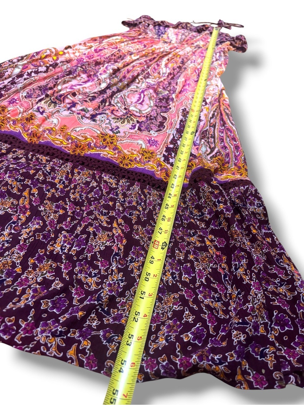 Mi Ami Francesca Paisley Halter Boho Maxi Dress Festival Hippie Large - Picture 6 of 9